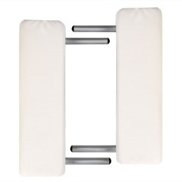 Składany stół do masażu z aluminiową ramą, 2 strefy, kremowy