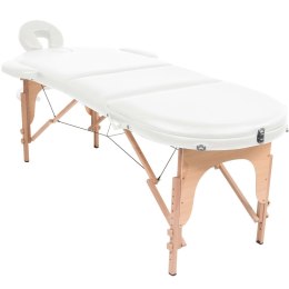 Składany stół do masażu z 2 wałkami, grubość 4 cm, biały