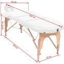 Składany stół do masażu z 2 wałkami, grubość 4 cm, biały