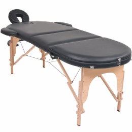 Składany stół do masażu z 2 wałkami, grubość 4 cm, czarny