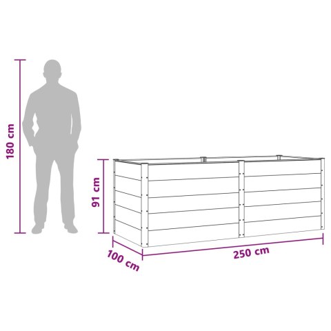 Podniesiona rabata ogrodowa Czarny 250 x 100 x 91 cm