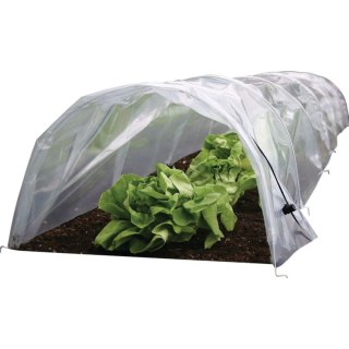 Mini tunel foliowy ogrodowy, konstrukcja z rurkami metalowymi, folia UV, ochrona roślin, 55x1000x40 cm