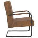 Krzesło wspornikowe, brązowe, obite tkaniną