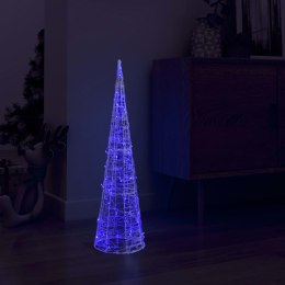 Stożek dekoracyjny, akrylowy, niebieski, LED, 90 cm