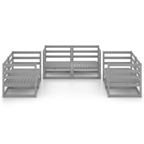 6-cz. zestaw mebli wypoczynkowych do ogrodu, szary, sosnowy