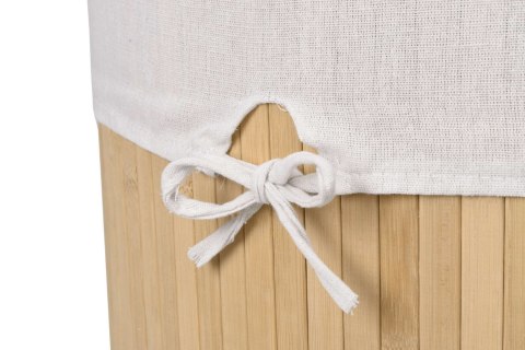 Kosz narożny na pranie bambusowy 60L naturalny