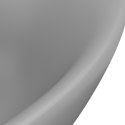 Owalna umywalka z przelewem, matowa jasnoszara, 58,5x39 cm