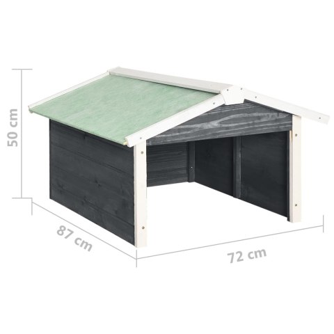 Garaż dla kosiarki robotycznej, 72x87x50, szaro-biały, jodła