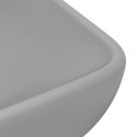 Umywalka prostokątna, matowa jasnoszara, 71x38 cm, ceramika