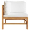 2-os. sofa ogrodowa z kremowymi poduszkami, lite drewno tekowe
