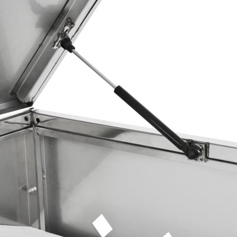 Poczwórna osłona na kosze na śmieci, 240 L, stal nierdzewna