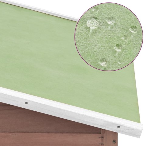 Klatka dla kurcząt z gniazdem, mokka i biel, drewno jodłowe