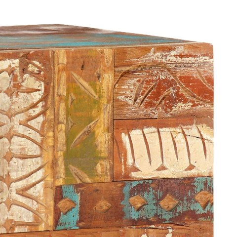 Ręcznie rzeźbiona szafka pod TV, 120x30x40 cm, drewno odzyskane