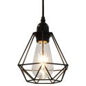 Lampa sufitowa, diamentowe klosze, czarna, 3 żarówki E27