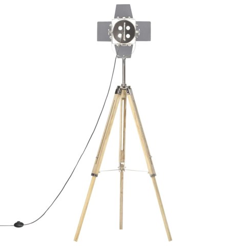Lampa podłogowa na trójnogu, lite drewno mango, 140 cm