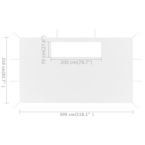 Ścianki do altany, z oknami, 2 szt., białe