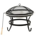 Palenisko i grill 2-w-1, z pogrzebaczem, 56x56x49 cm, stal