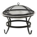 Palenisko i grill 2-w-1, z pogrzebaczem, 56x56x49 cm, stal