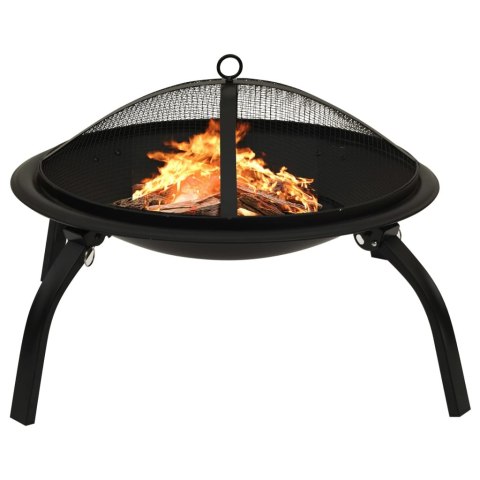 Palenisko i grill 2-w-1, z pogrzebaczem, 56x56x49 cm, stal