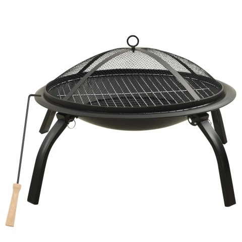 Palenisko i grill 2-w-1, z pogrzebaczem, 56x56x49 cm, stal Palenisko i grill 2-w-1, z pogrzebaczem, 56x56x49 cm, stal