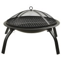 Palenisko i grill 2-w-1, z pogrzebaczem, 56x56x49 cm, stal