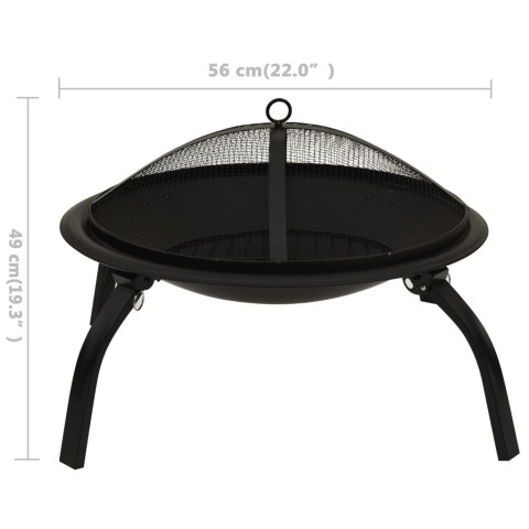Palenisko i grill 2-w-1, z pogrzebaczem, 56x56x49 cm, stal Palenisko i grill 2-w-1, z pogrzebaczem, 56x56x49 cm, stal
