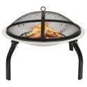 Palenisko i grill 2-w-1, z pogrzebaczem, 56x56x49 cm, stal