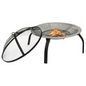 Palenisko i grill 2-w-1, z pogrzebaczem, 56x56x49 cm, stal