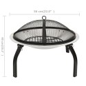 Palenisko i grill 2-w-1, z pogrzebaczem, 56x56x49 cm, stal