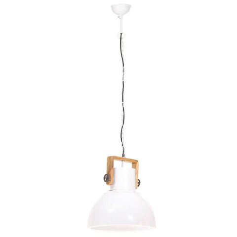 Industrialna lampa wisząca, 25 W, biała, okrągła, 40 cm, E27 Industrialna lampa wisząca, 25 W, biała, okrągła, 40 cm, E27