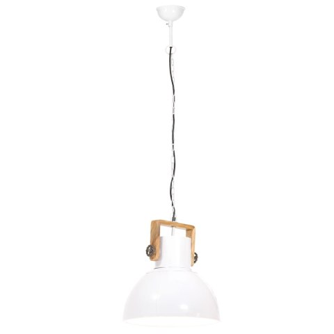 Industrialna lampa wisząca, 25 W, biała, okrągła, 40 cm, E27 Industrialna lampa wisząca, 25 W, biała, okrągła, 40 cm, E27