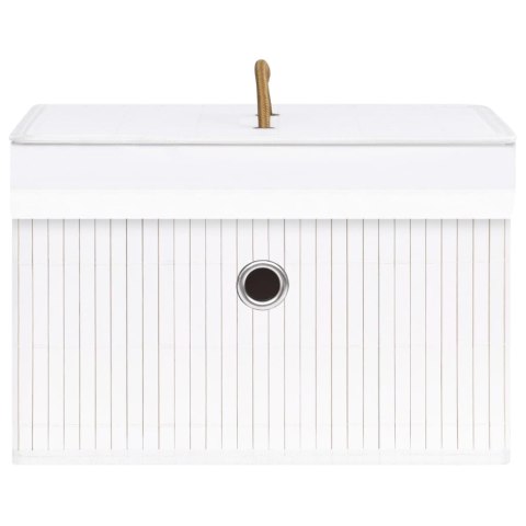 Bambusowe pojemniki do przechowywania, 4 szt., białe