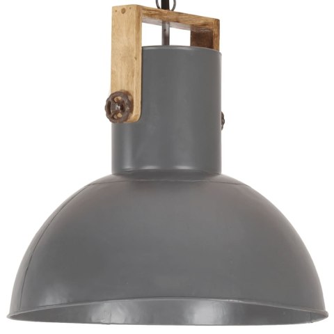 Industrialna lampa wisząca, 25 W, szara, okrągła, 52 cm, E27