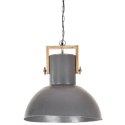 Industrialna lampa wisząca, 25 W, szara, okrągła, 52 cm, E27