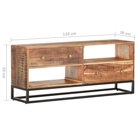 Szafka pod telewizor, 120x30x50 cm, surowe drewno akacjowe Szafka pod telewizor, 120x30x50 cm, surowe drewno akacjowe