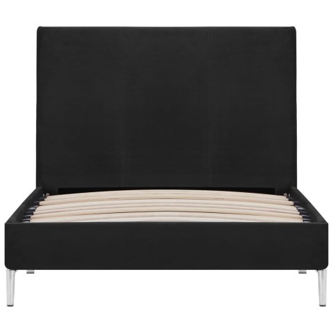 Rama łóżka, czarna, tapicerowana tkaniną, 90 x 200 cm