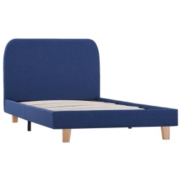 Rama łóżka, niebieska, tkanina, 90 x 200 cm