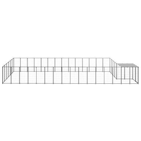 Kojec dla psa, czarny, 22,62 m², stalowy