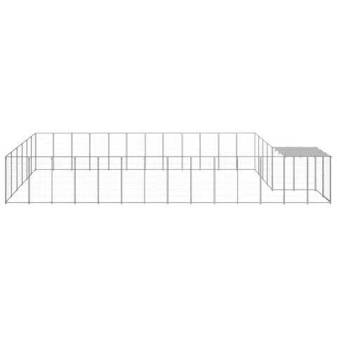 Kojec dla psa, srebrny, 22,99 m², stalowy
