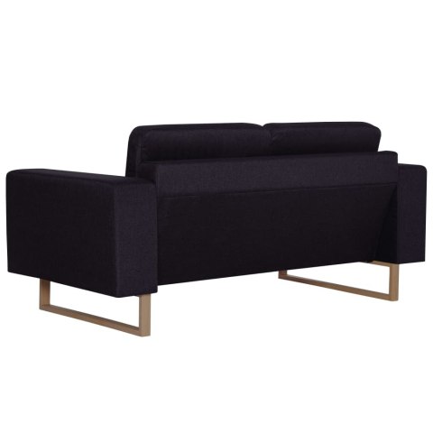 2-osobowa sofa tapicerowana tkaniną, czarna