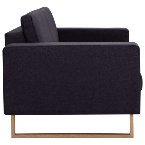 2-osobowa sofa tapicerowana tkaniną, czarna