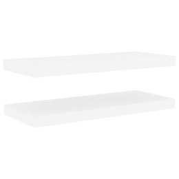 Półki ścienne, 2 szt., dębowo-białe, 60x23,5x3,8 cm, MDF