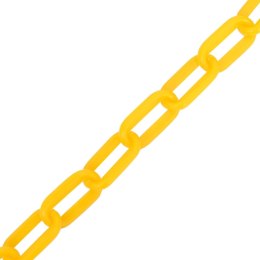 Łańcuch ostrzegawczy, żółty, 100 m, Ø8 mm, plastikowy