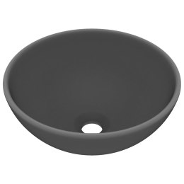 Okrągła umywalka łazienkowa, matowa ciemnoszara, 32,5 x 14 cm