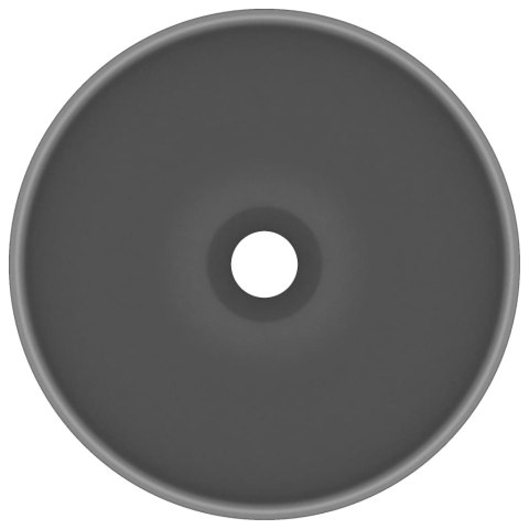 Okrągła umywalka łazienkowa, matowa ciemnoszara, 32,5 x 14 cm