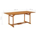 Ogrodowy stół jadalniany, 180x90x75 cm, lite drewno akacjowe