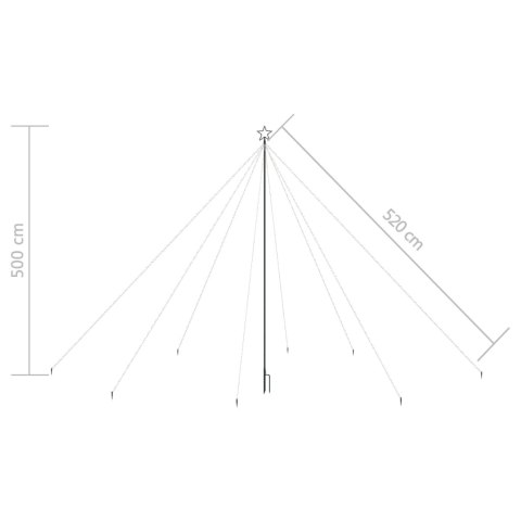 Choinka z lampek, 800 zimnych białych diod LED, 5 m