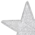 Dekoracja świąteczna: 3 gwiazdy, srebrna siatka z LED