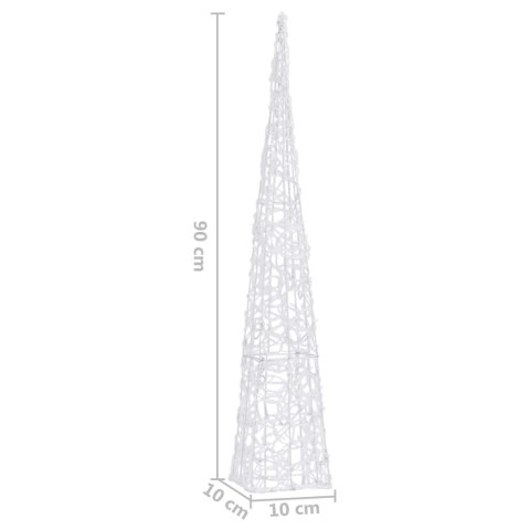 Stożek dekoracyjny, akrylowy, kolorowy, LED, 90 cm