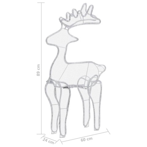 Świąteczna dekoracja, renifer z siatki, 306 LED, 60x24x89 cm